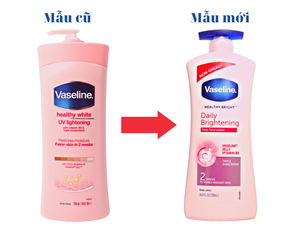 Sữa Dưỡng Thể Vaseline Dưỡng Da Trắng Hồng Healthy Bright Daily Brightening Even Tone Lotion 725ml