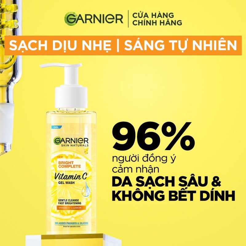 Gel Rửa Mặt Vitamin C Garnier Skin Naturals bright Complete Vitamin C 120ml