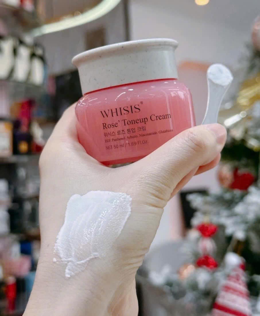 Kem dưỡng trắng face Whisis Rose Toneup Cream 50ml  mang lại làn da trắng hồng rạng rỡ, mịn màng và khỏe mạnh