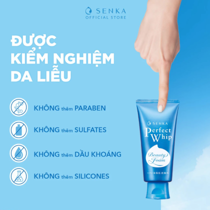 Sữa rửa mặt Senka perfect whip 120g màu xanh dương