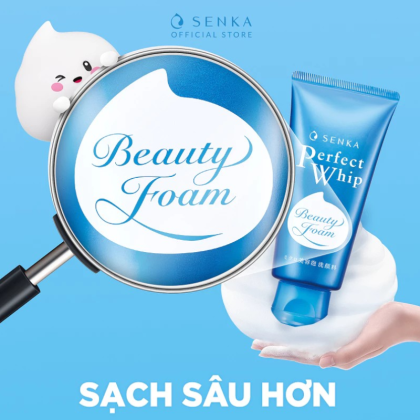 Sữa rửa mặt Senka perfect whip 120g màu xanh dương