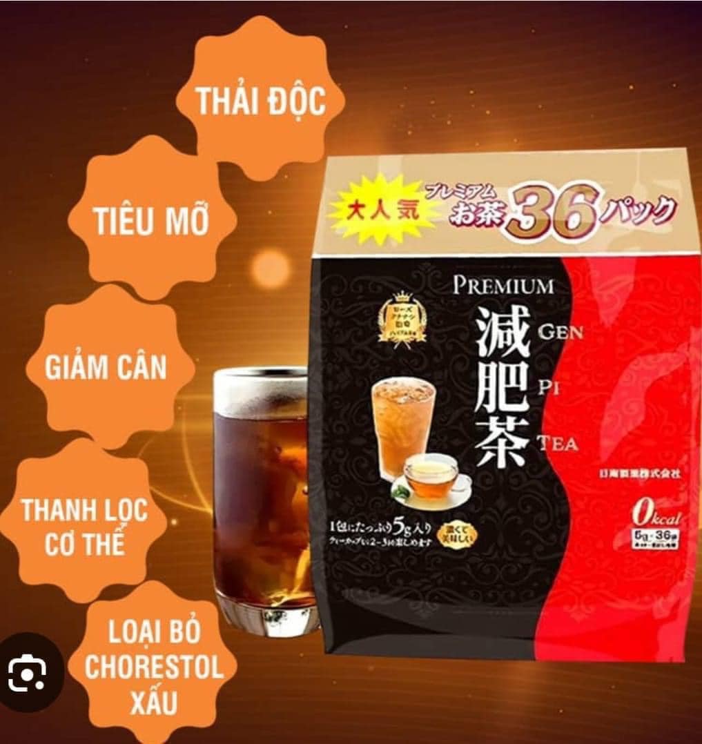 Trà Thảo Mộc Giảm Cân Premium Genpi Tea Nhật Bản 36 Túi Lọc - Tặng Trà Thảo Mộc Mini