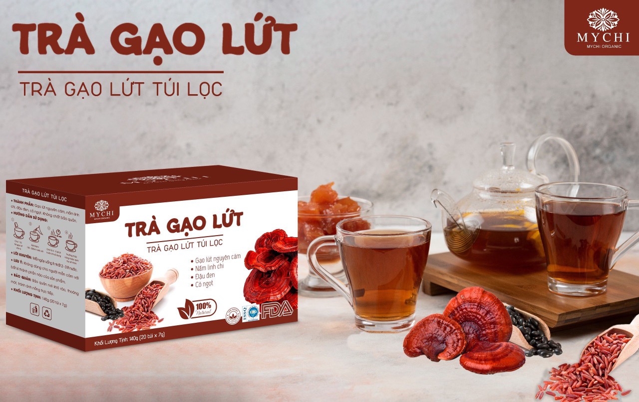 Trà Giảm Cân Gạo Lứt Mychi 120g Hộp 20 Túi