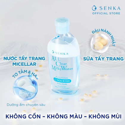 Nước tẩy trang Micellar All Clear Water Fresh Senka Nourish Màu Xanh Dương 230ml