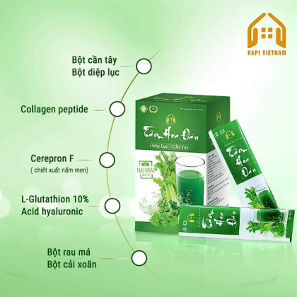 Diệp Lục Cần Tây Tâm Hoa Đán Hộp 15 Gói Giúp làm đẹp da và ngăn ngừa lão hóa da