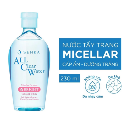 Nước Tẩy Trang Senka All Clear Micellar Bright Màu Hồng 230ml