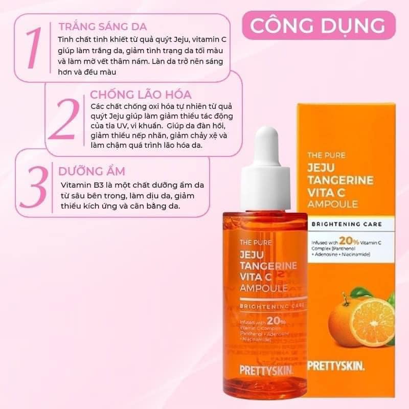 Serum Trắng Da Prettyskin The Pure Jeju Tangerine Vita C Ampoule 52ml