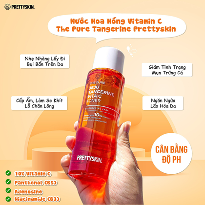 Nước Hoa Hồng Prettyskin The Pure Jeju Tangerine Vita C Toner 250ml