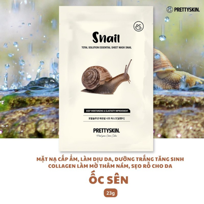 Mặt Nạ Ốc Sên Prettyskin Total Solution Essential Sheet Mask Snail