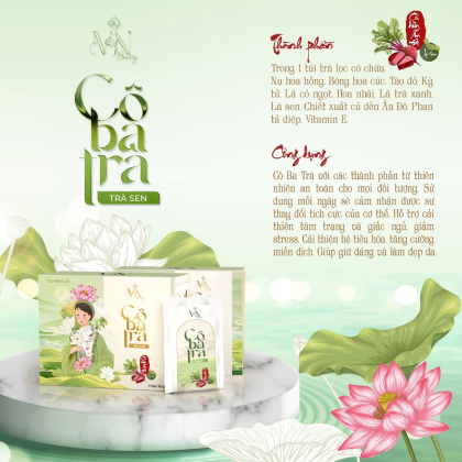 Cô Ba Trà - Trà Sen Giảm Mỡ Bụng + Tặng kem tan mỡ + Tặng Quần sinh nhiệt + Thẻ cào may mắn