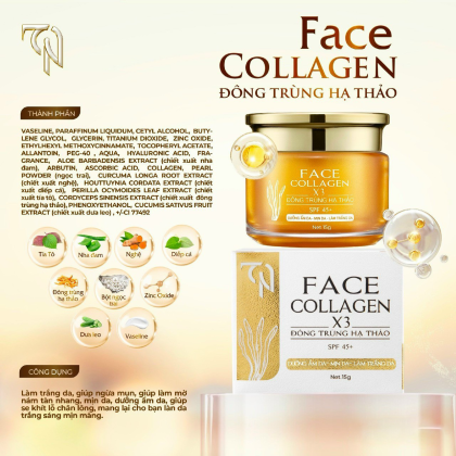 Combo 4 sản phẩm kem Face ngày, face Đêm , chống nắng, serum Collagen x3