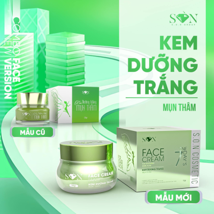 Combo Kem Face Hỗ Trợ Giảm Mụn Xanh Lá + Xanh Biển SON Cosmetic Tặng Cao Bưởi