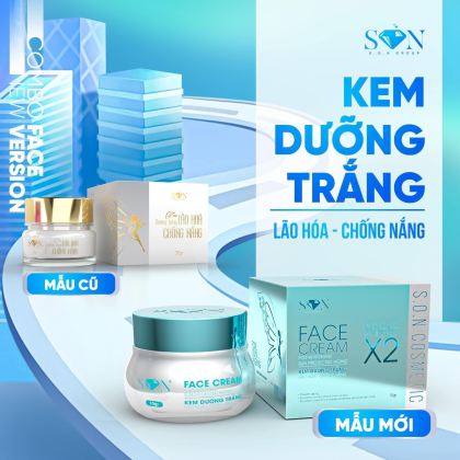 Combo Kem Face Hỗ Trợ Giảm Mụn Xanh Lá + Xanh Biển SON Cosmetic Tặng Cao Bưởi