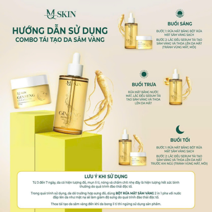 Combo tái tạo da sâm vàng MQ Skin đem lại cho bạn làn da tươi mới