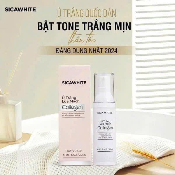 Kem Ủ Trắng Lúa Mạch Collagen Sica White  cho hiệu quả nhanh,sáng tự nhiên mà không làm yếu Da bào mòn Da