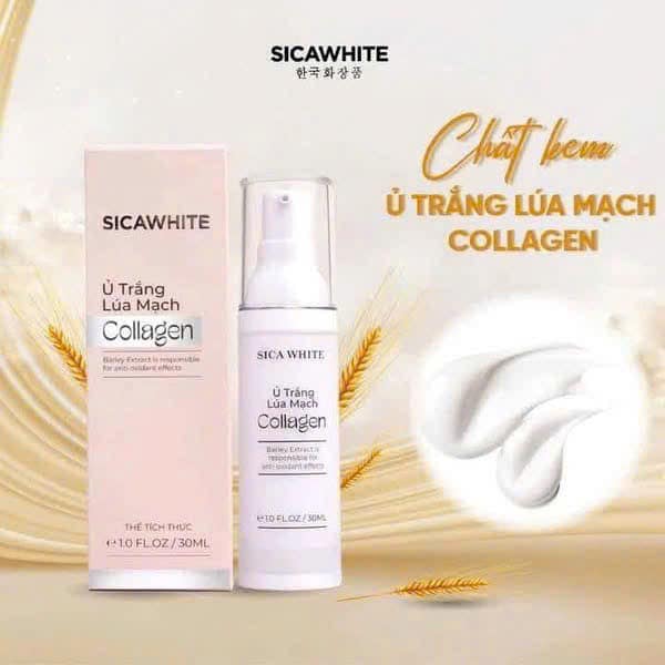 Kem Ủ Trắng Lúa Mạch Collagen Sica White  cho hiệu quả nhanh,sáng tự nhiên mà không làm yếu Da bào mòn Da
