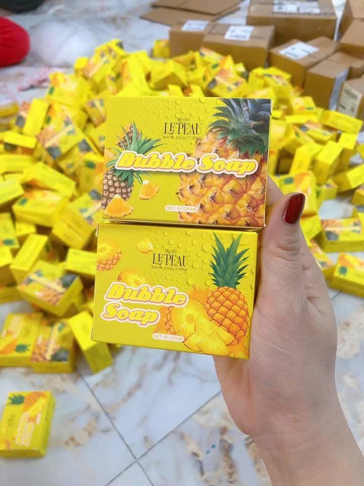 Xà Bông Tắm Trắng Body Khóm Bubble Soap 65g Le Peau
