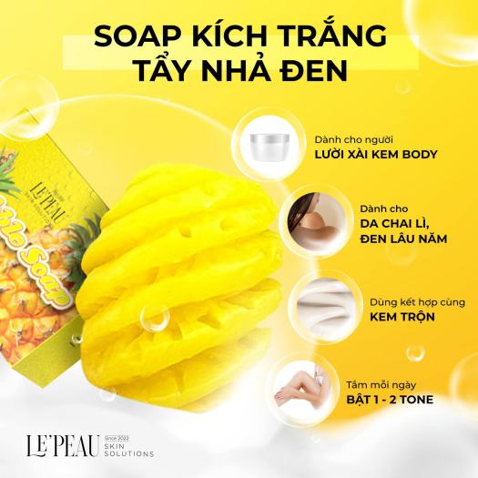 Xà Bông Tắm Trắng Body Khóm Bubble Soap 65g Le Peau