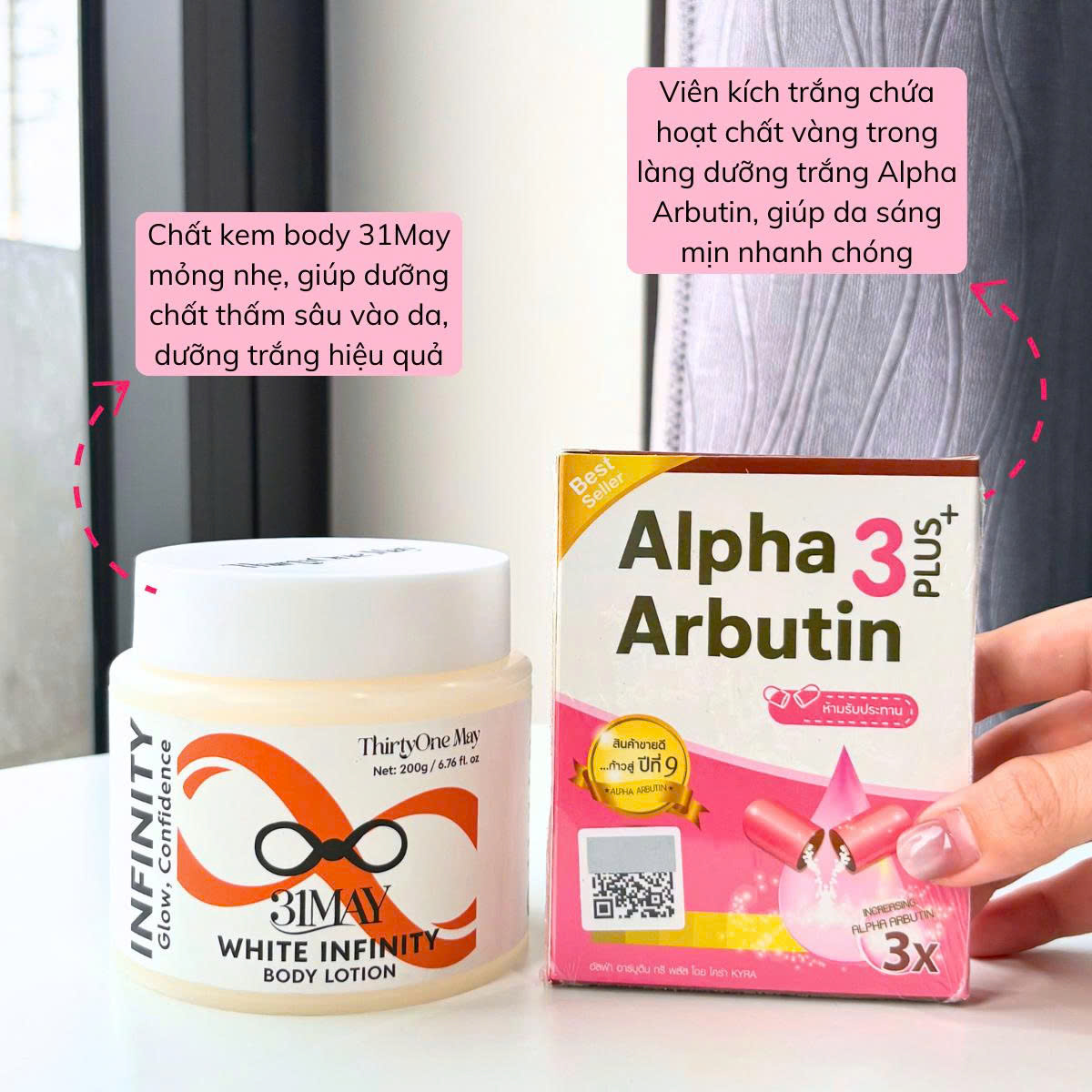 Combo Body Sáng Mịn – Kem Body 31May + Alpha Arbutin