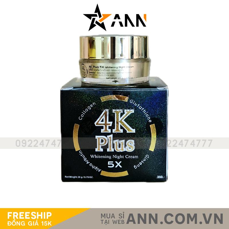 8858955005357-1.png Kem Dưỡng Trắng Da Ban Đêm 4K Plus 5X Màu Đen - 8858955005357