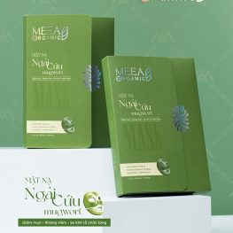 Mặt Nạ Thạch Collagen Meea Organic Màu Xanh Ngãi Cứu Mugwort Mask Hộp 5 Miếng - 8938534672443